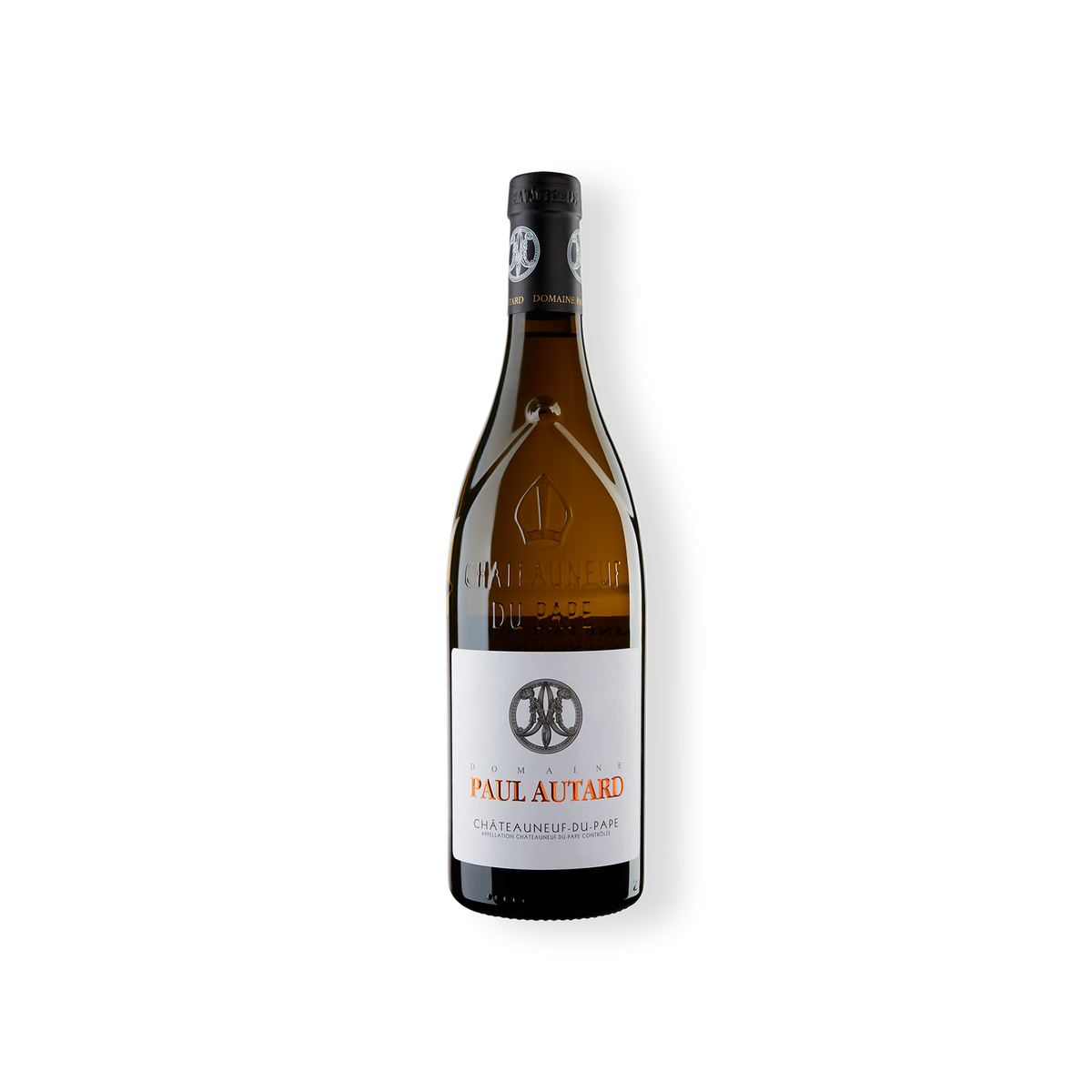 Flasche Weißwein aus den Rebsorten Grenache Blanc, Clairette und Roussanne, Châteauneuf du Pape Blanc AC vom Weingut Domaine Paul Autard