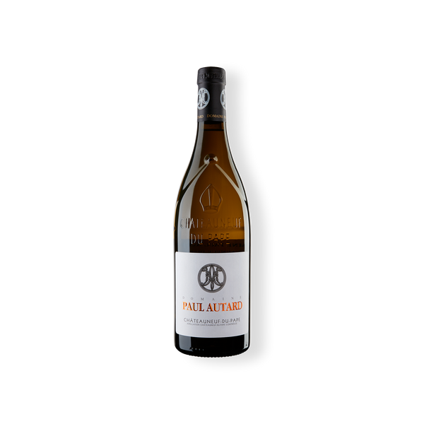 Flasche Weißwein aus den Rebsorten Grenache Blanc, Clairette und Roussanne, Châteauneuf du Pape Blanc AC vom Weingut Domaine Paul Autard