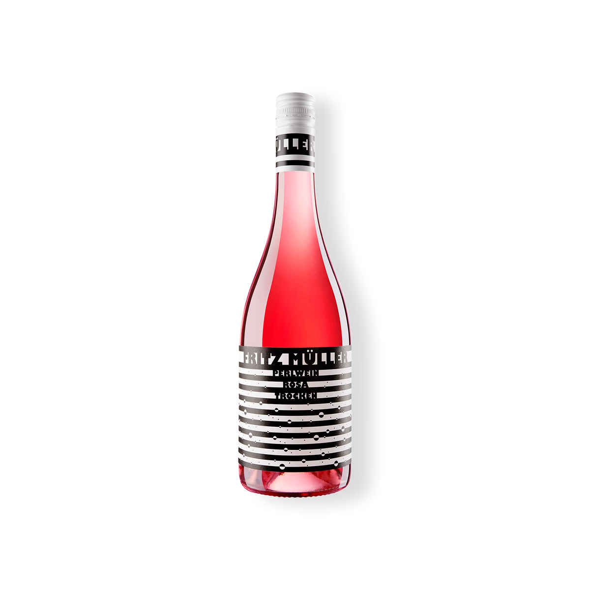 Roséweinflasche der Marke Fritz Müller aus Rheinhessen, FRITZ MÜLLER ROSA Perlwein Portugieser, Spätburgunder