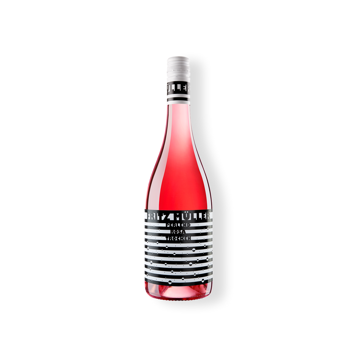 Roséweinflasche der Marke Fritz Müller aus Rheinhessen, FRITZ MÜLLER ROSA Perlwein Portugieser, Spätburgunder