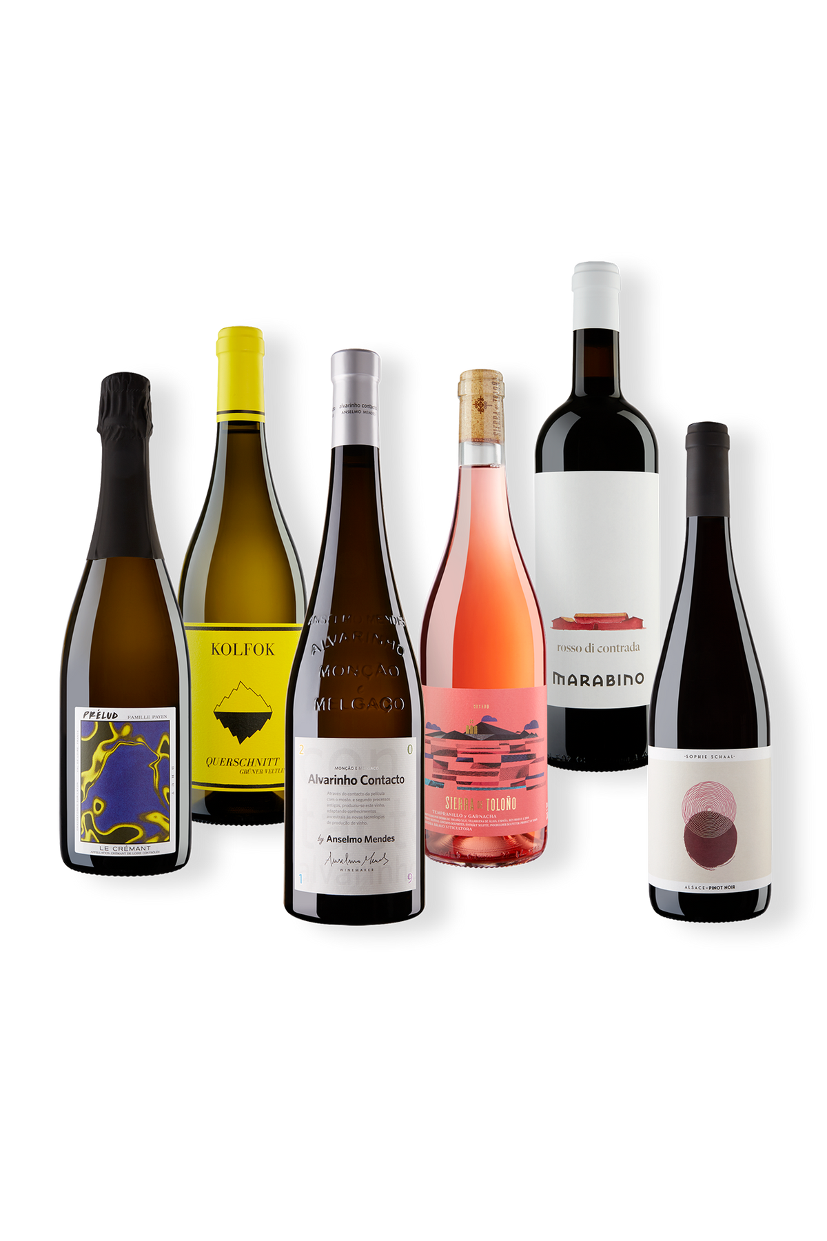 Foto eines Weinpakets mit 6 Flaschen Wein, der vom Team von walter&sohn für den Genuss im Frühling empfohlen wird.