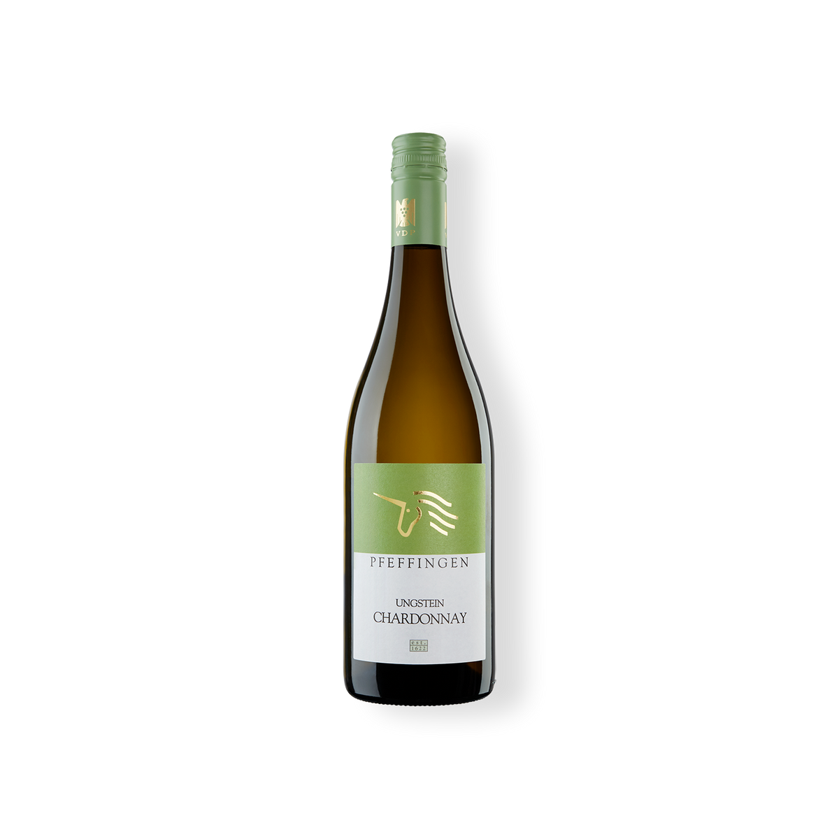 Flasche Weißwein, Ungstein Chardonnay VDP Ortswein vom Weingut Pfeffingen aus der Pfalz