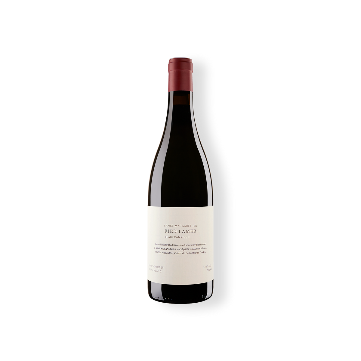 Flasche Rotwein, Blaufränkisch, Sankt Margarethen -Ried Lamer- Blaufränkisch Qualitätswein vom Weingut Rosi Schuster