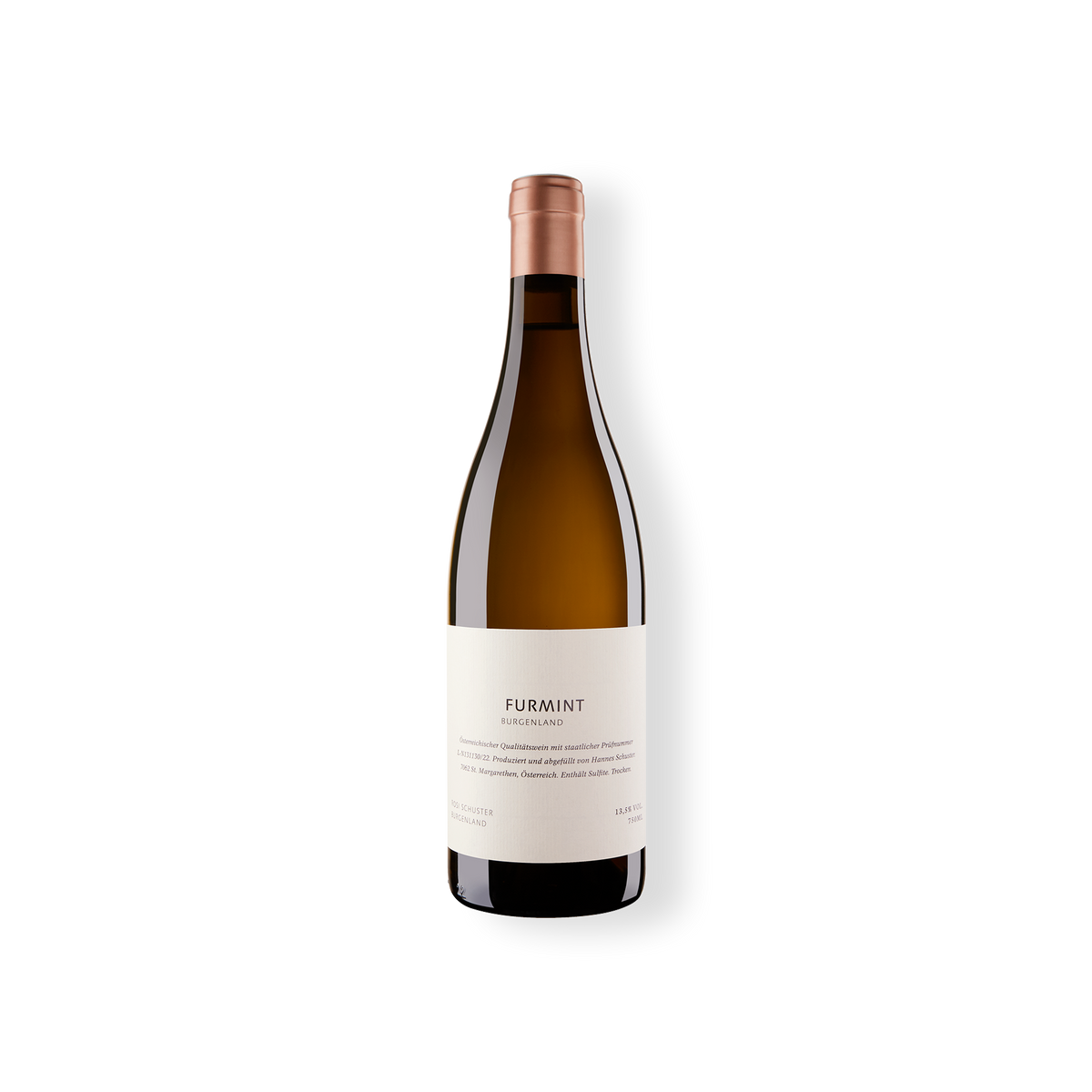 Flasche Weißwein, Furmint Qualitätswein vom Weingut Rosi Schuster aus dem Burgenland 