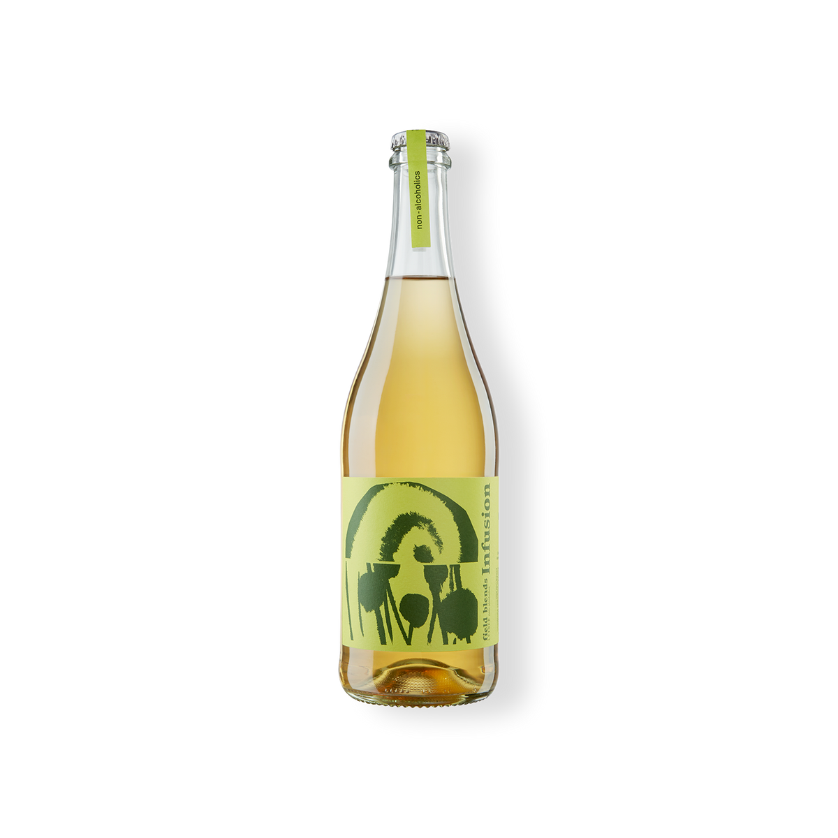Flasche "field blends Infusion" vom Weingut Sven Leiner, alkoholfreie Weinalternative.