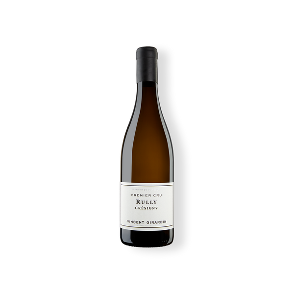 Flasche Weißwein, Rully Grésigny vom Weingut Vincent Girardin aus dem Burgund.