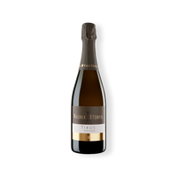 Sektflasche vom Weingut Wagner-Stempel, Tirus Blanc de Blanc Brut Nature Deutscher Sekt aus der Region Rheinhessen