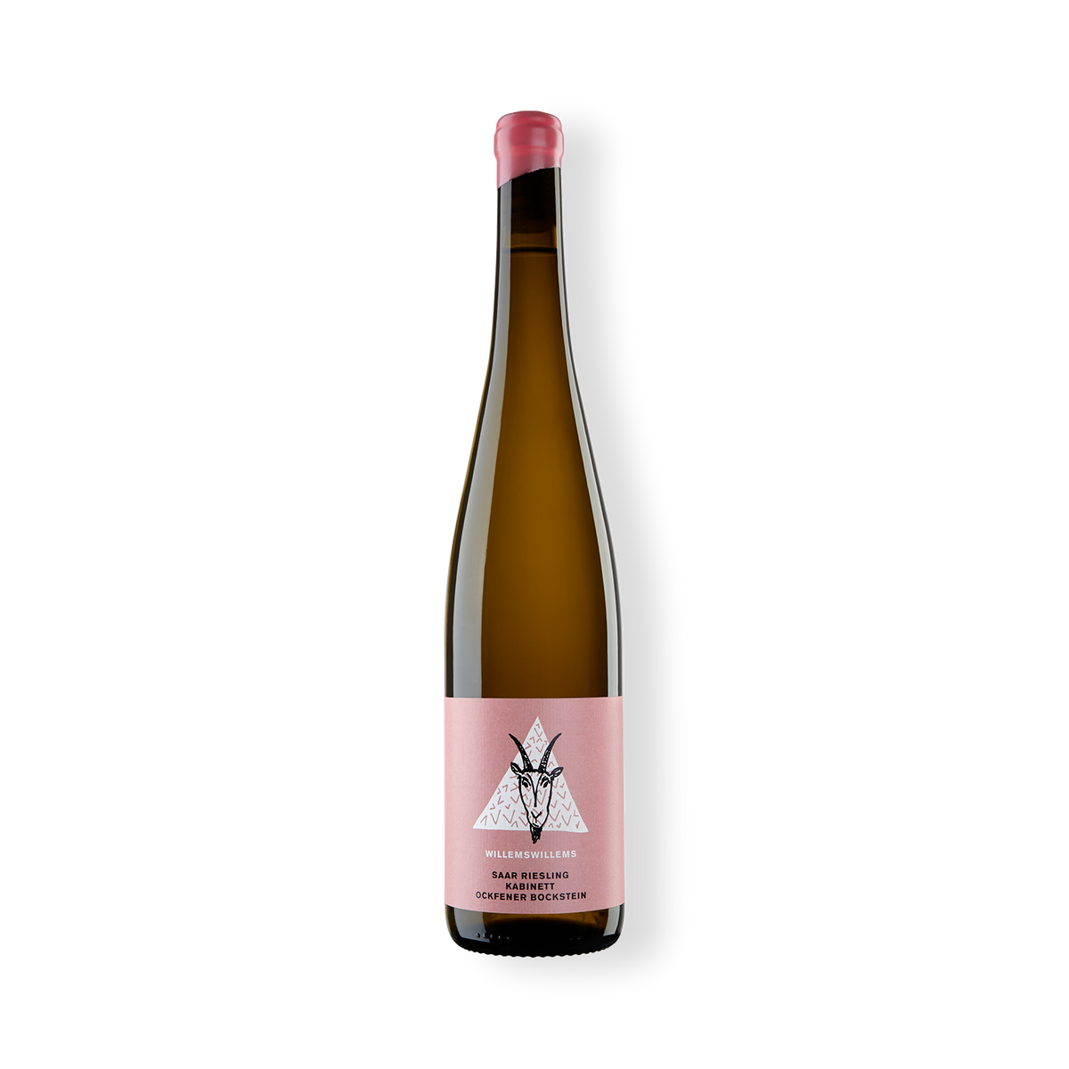 Flasche Weißwein, Ockfener Bockstein Saar Riesling Kabinett vom Weingut WillemsWillems. 